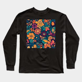 Flower Pattern Long Sleeve T-Shirt